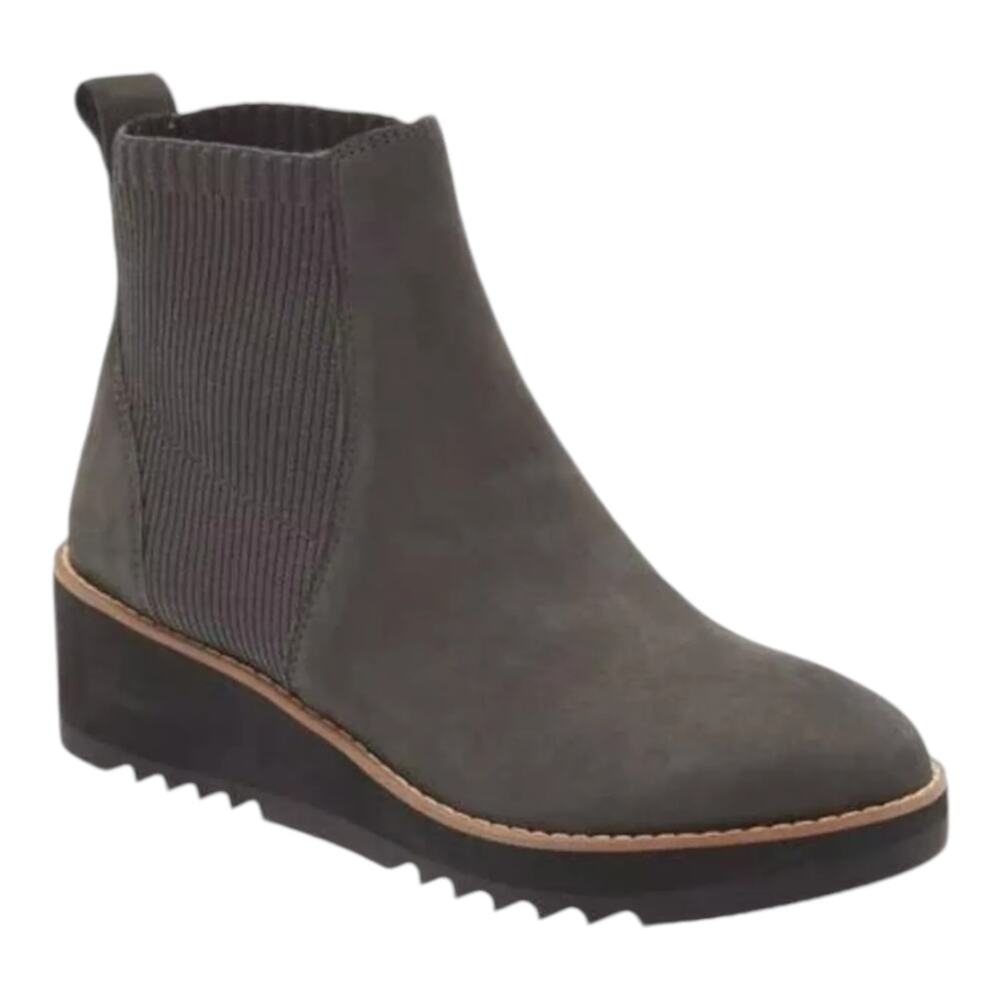 Eileen Fisher NWOB Lilou Nubuck Recycled Stretch Knit Bootie Slate Gray Size 5.5